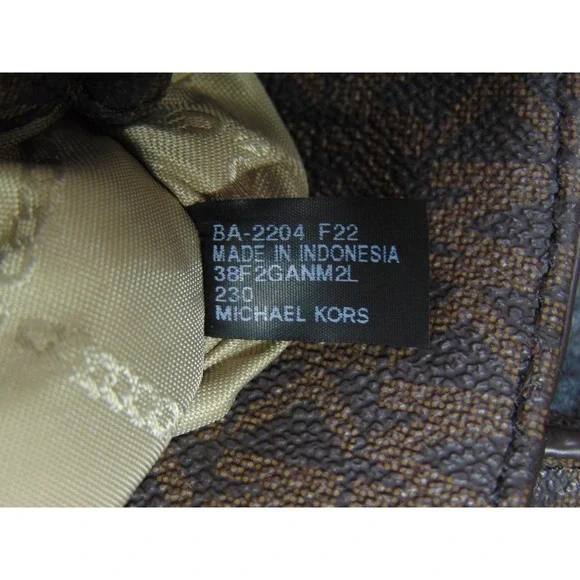 Michael Kors Mercer Small Satchel Bag Brown Monogram Pebble Leather - Picture 14 of 16